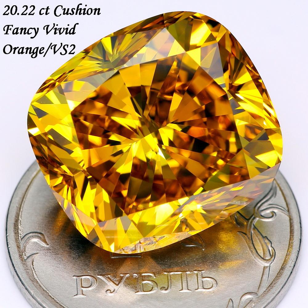 20.22 Ct (Fancy Vivid Orange, VS2)